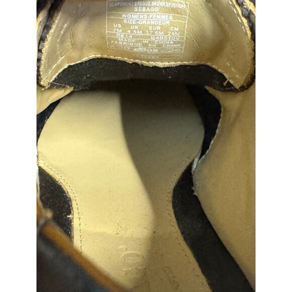 Women's sebago brouge Oxford leather shoe size 7 - Picture 6 of 8